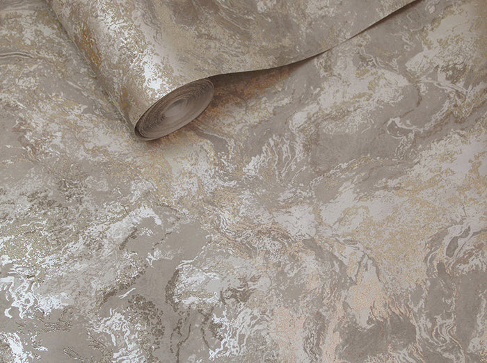 Calacatta Marble Bead Wallpaper - Taupe