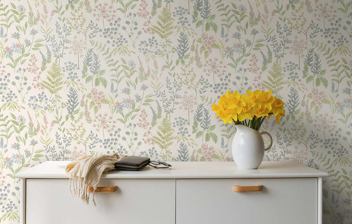 Calvert Meadows Wallpaper - Pink/Cream