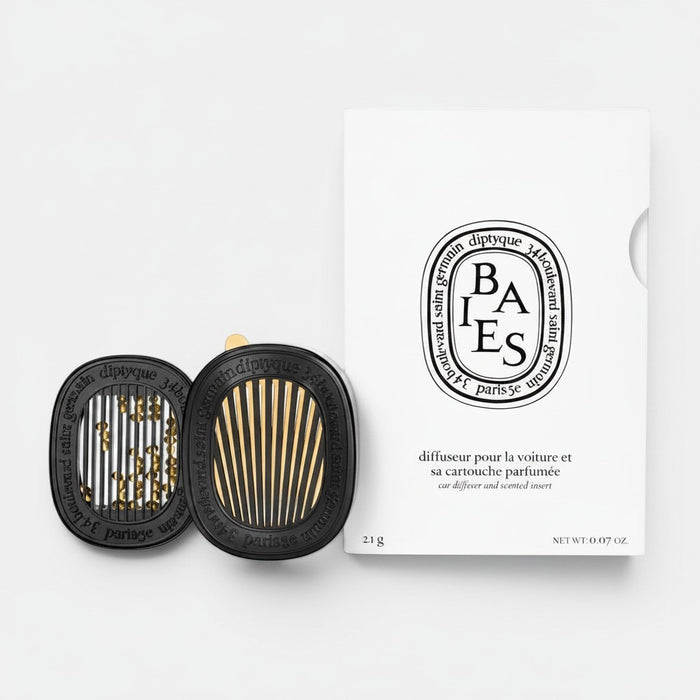 Shop Rescue Spa diptyque car diffuser with Baies scent insert and branded white packaging box