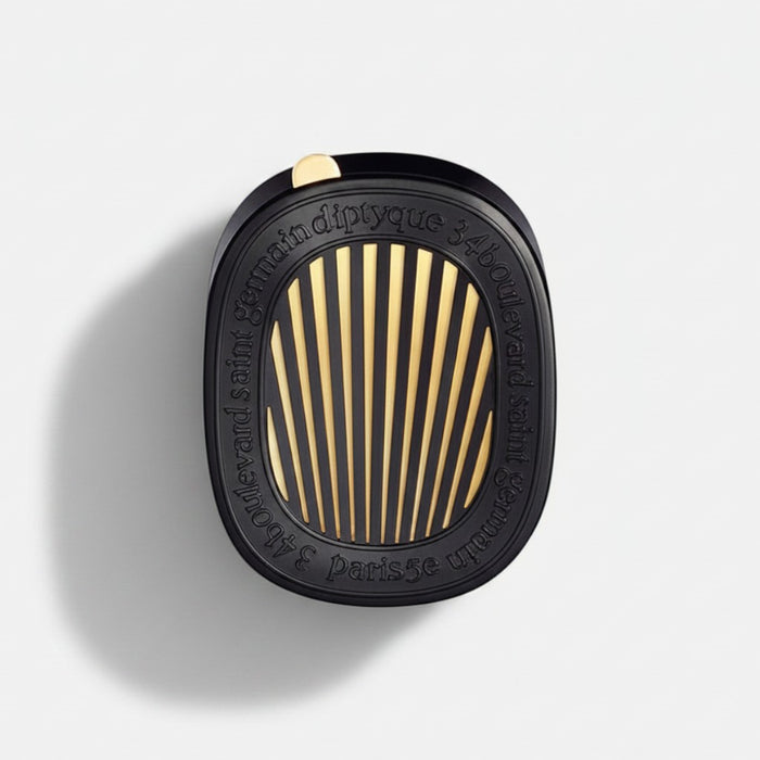 Shop Rescue Spa diptyque car diffuser with black and gold adjustable metal grill for cold fragrance diffusion