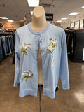 Cardigan By Adrianna Papell In Blue, Size:L