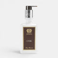 Shop Rescue Spa Cask body moisturizer in a clear pump bottle with a dark brown label and silver accents.