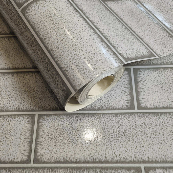 Celadon – Gloss Tile Wallpaper – Grey
