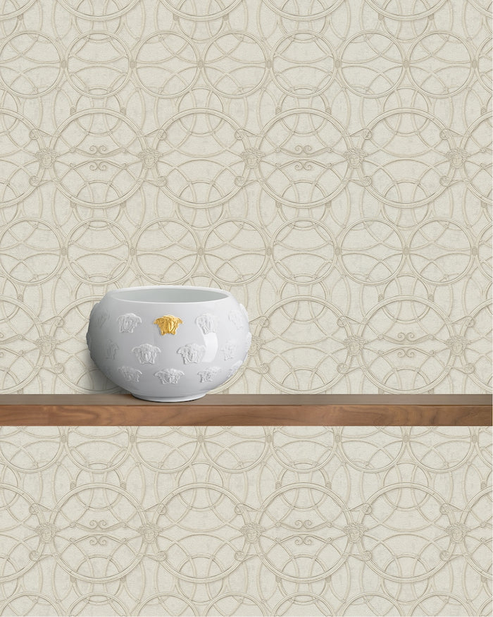 Versace Chain Wallpaper - Creme/Gold/White