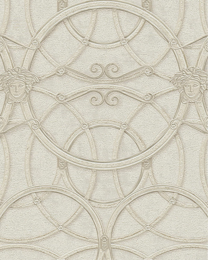 Versace Chain Wallpaper - Creme/Gold/White