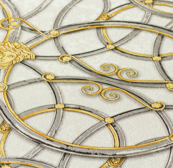 Versace Chain Wallpaper - Gold/Silver/Grey/White