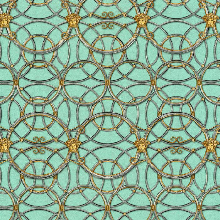 Versace Chain Wallpaper - Green/Gold