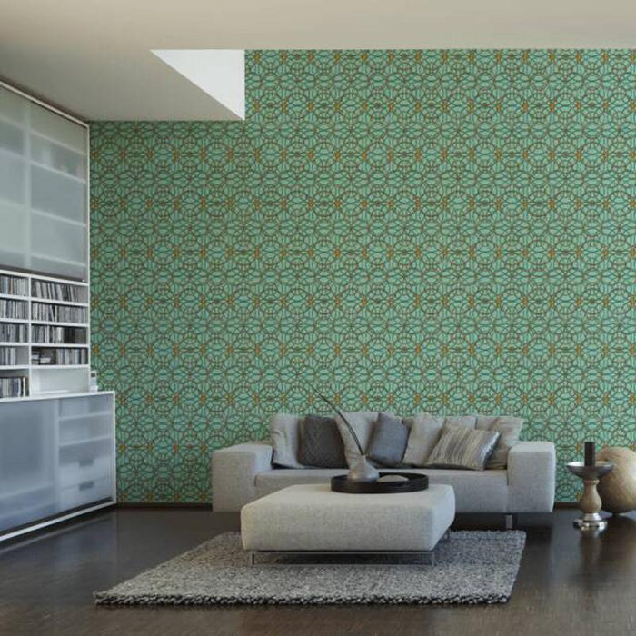 Versace Chain Wallpaper - Green/Gold
