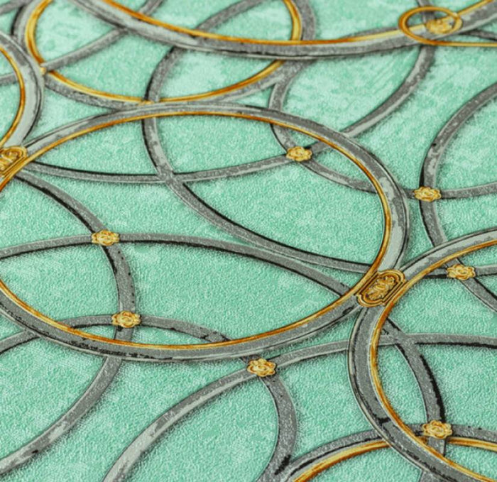 Versace Chain Wallpaper - Green/Gold