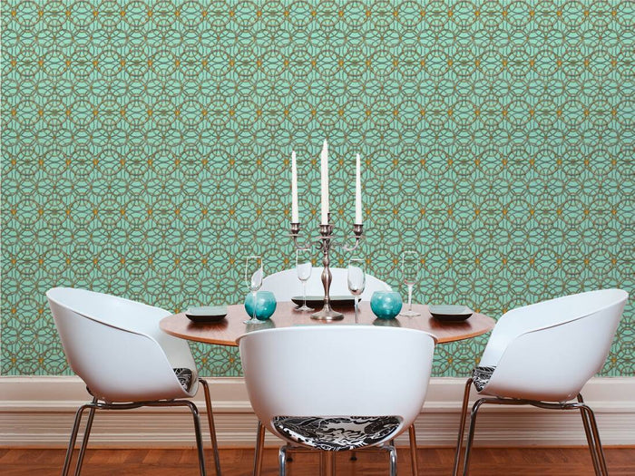 Versace Chain Wallpaper - Green/Gold