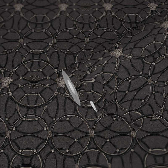 Versace Chain Wallpaper - Silver/Black