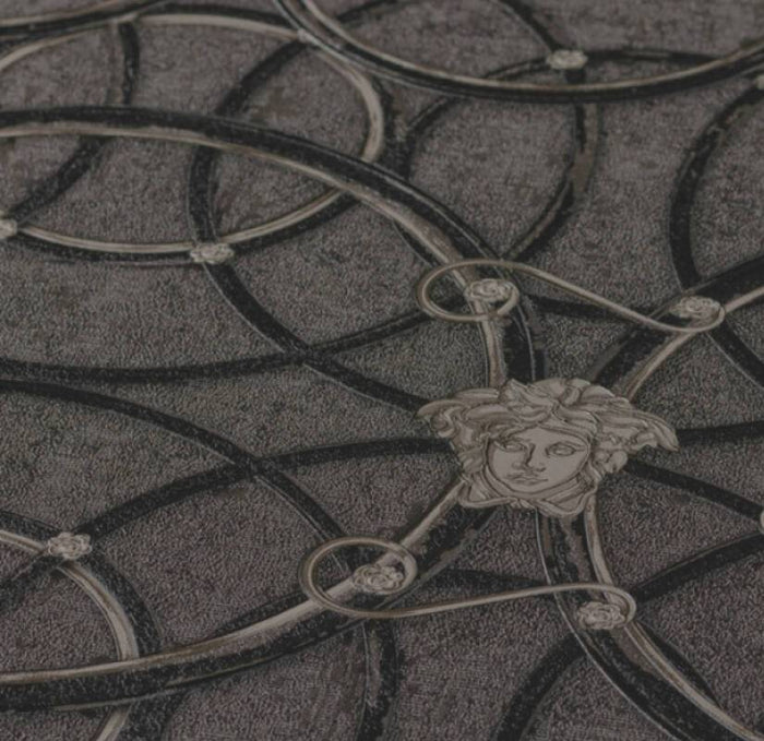 Versace Chain Wallpaper - Silver/Black