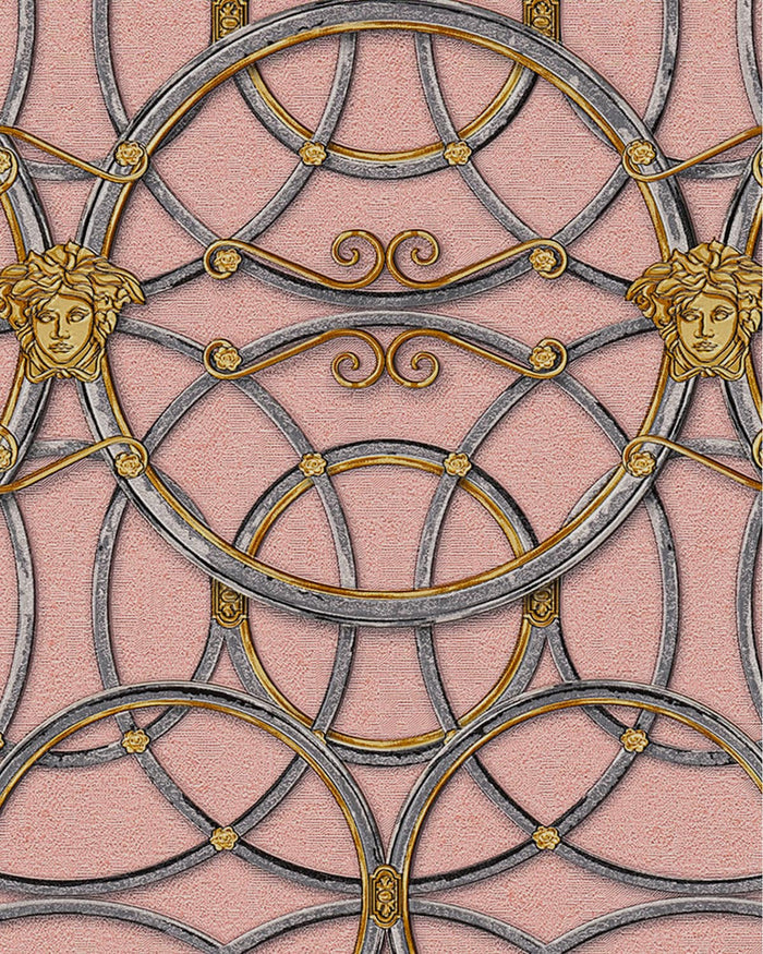 Versace Chain Wallpaper - Silver/Gold/Pink/Grey