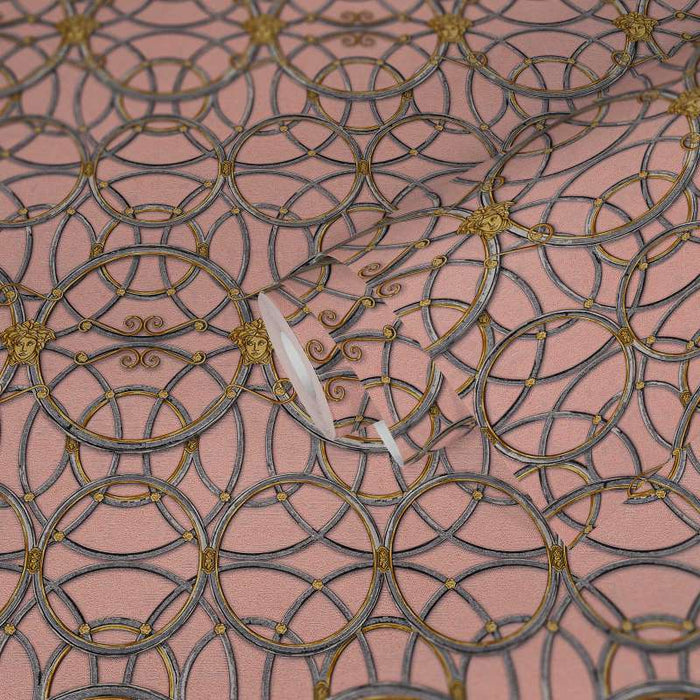 Versace Chain Wallpaper - Silver/Gold/Pink/Grey