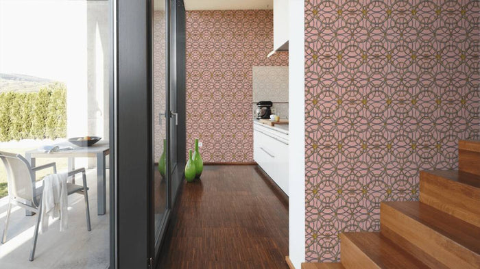 Versace Chain Wallpaper - Silver/Gold/Pink/Grey