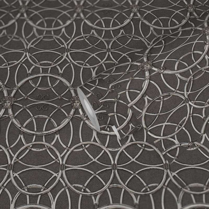 Versace Chain Wallpaper - Silver/Grey