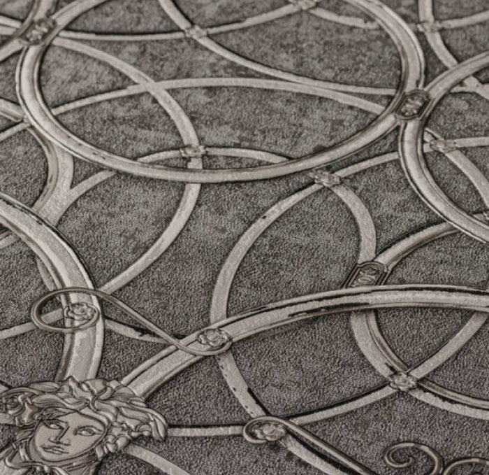 Versace Chain Wallpaper - Silver/Grey
