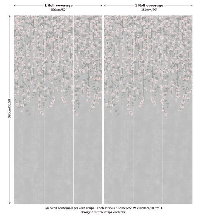 Cherry Blossom - Custom Sized Wallpaper Mural (per m2)