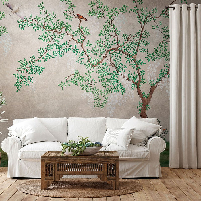 Chinoiseries Tree - Custom Sized Wallpaper Mural (per m2)