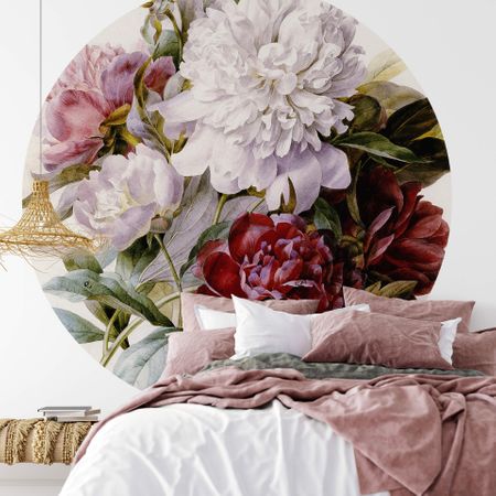 Circular Bouquet of Flowers Mural