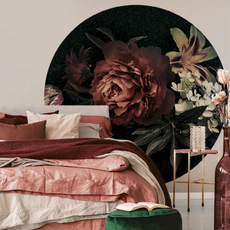 Circular Mural - Drama Queen Floral Wallpaper