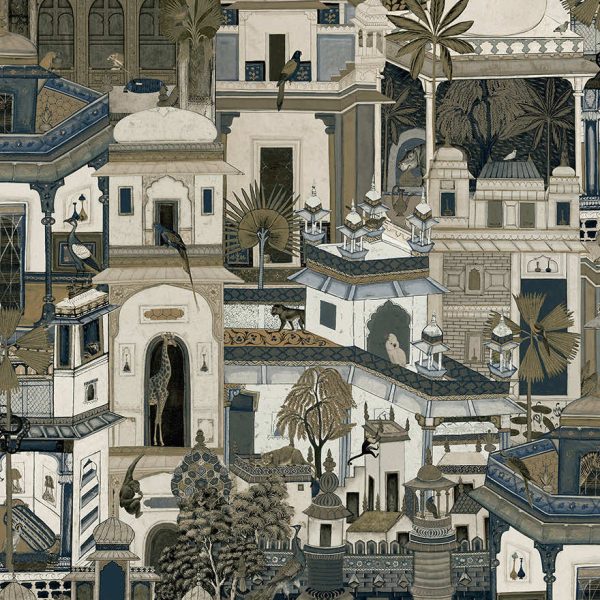 Civita - Moroccan City Wallpaper - Navy - Last 35 Rolls