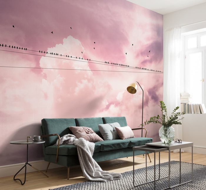 Cloud Wire - Custom Sized Wallpaper Mural (per m2)