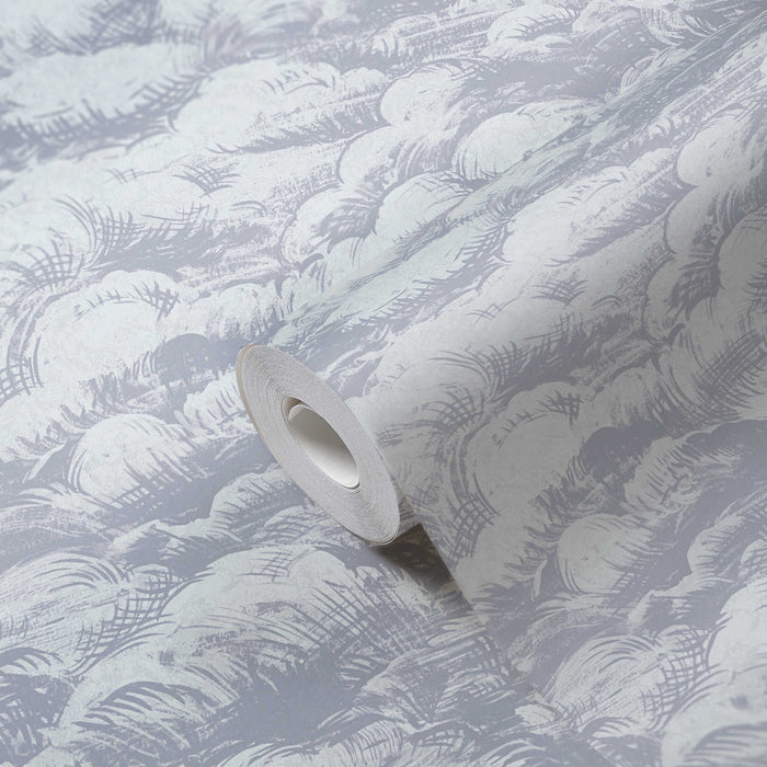 Cloudy Cloud Wallpaper - Grey