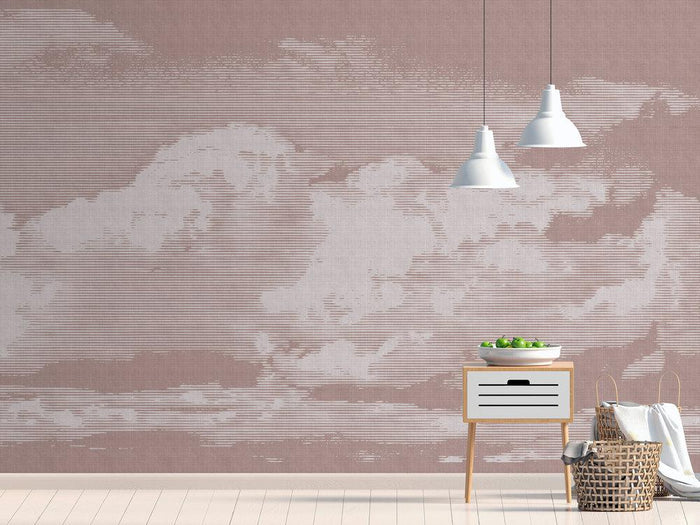 Cloudy Day  - Rouge - Custom Sized Wallpaper Mural (per m2)