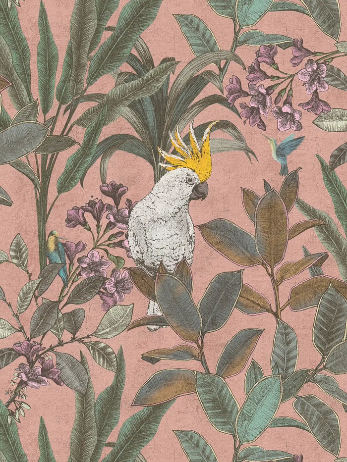 Cockatoo Jungle Wallpaper - Pink