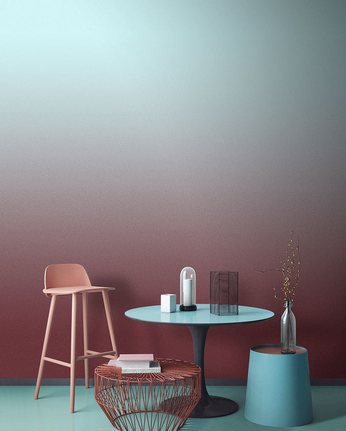 Colour Studio Ombre  - Blue/Red - Custom Sized Wallpaper Mural (per m2)