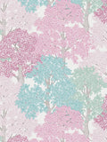 Colourful Forest Trees Wallpaper - Pink