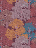 Colourful Forest Trees Wallpaper - Red