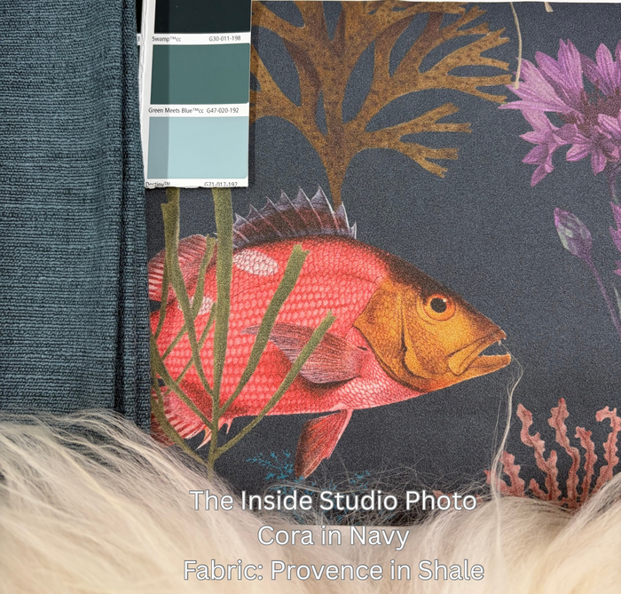 Cora Fish and Coral Wallpaper – Navy