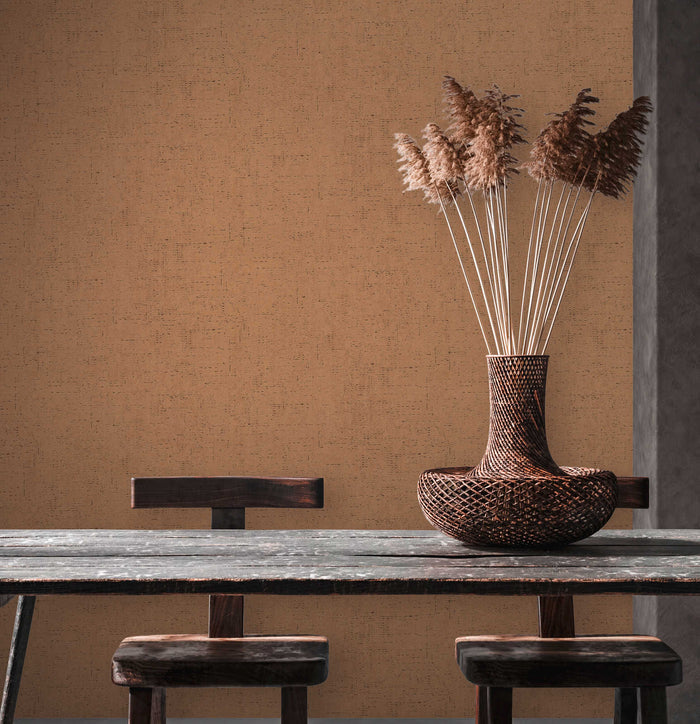 Cork-look Wallpaper - Brown/Orange - BEST DEAL