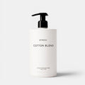 Shop Rescue Spa Byredo Cotton Blend hand lotion in a white 450ml pump bottle with minimalist black text.