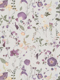 Country Floral Bouquet Wallpaper - Violet/Green
