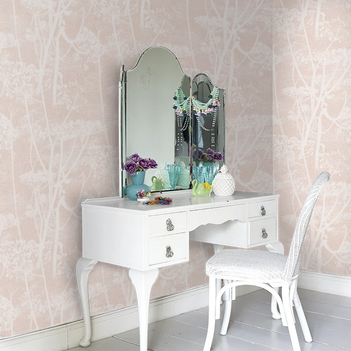 Cow Parsley Wallpaper - Ballet Slipper Pink