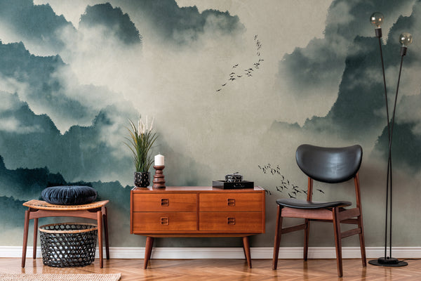Craggy Mountains Trees - Custom Sized Wallpaper Mural (per m2)