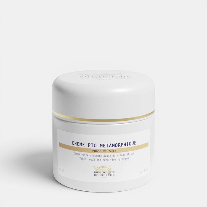 Shop Rescue Spa Biologique Recherche Crème PTO Métamorphique firming face and neck cream in a white jar.