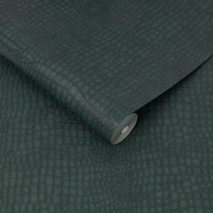 Crocodile Super Fresco Wallpapers - Dark Green