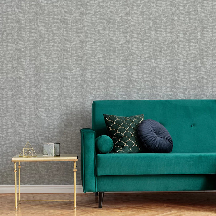 Crocodile Super Fresco Wallpapers - Grey