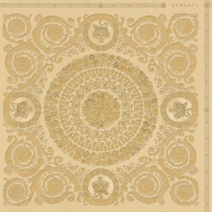 Versace Crown Moulding Wallpaper - Gold/Yellow