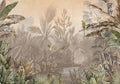 Cuba Tropics -   - Sepia - Custom Sized Wallpaper Mural (per m2)