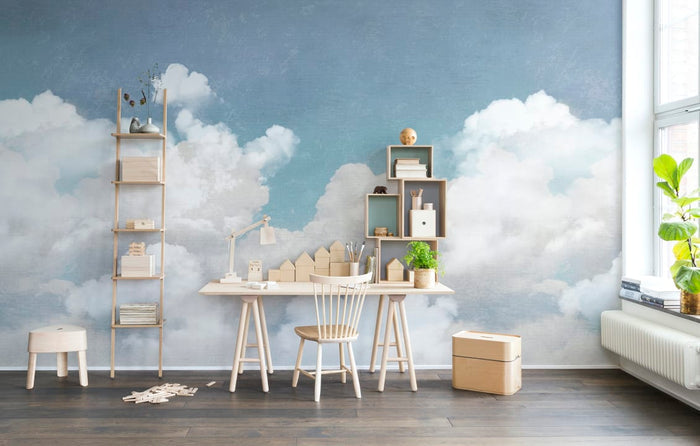 Cuddle Clouds - Custom Sized Wallpaper Mural (per m2)