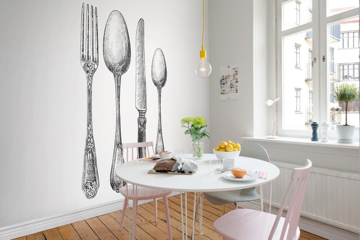 Cutlery - Custom Sized Wallpaper Mural (per m2)
