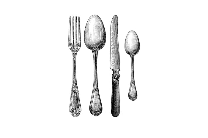 Cutlery - Custom Sized Wallpaper Mural (per m2)