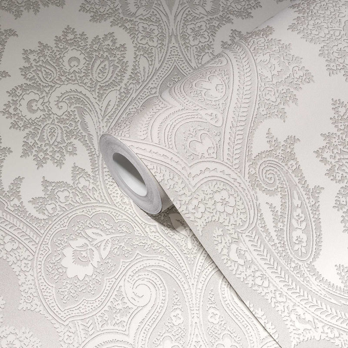 Damask Wallpaper - Beige