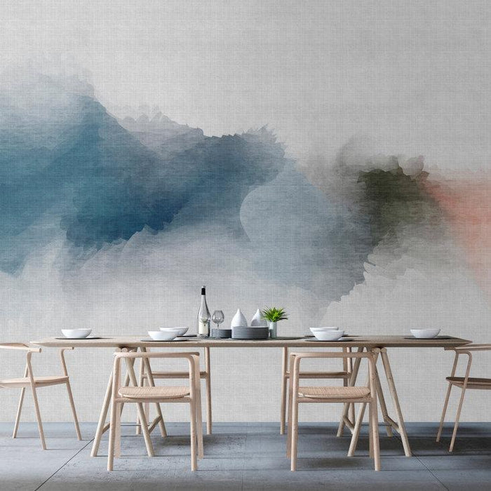Daydream Cloud  - Blue/Orange - Custom Sized Wallpaper Mural (per m2)