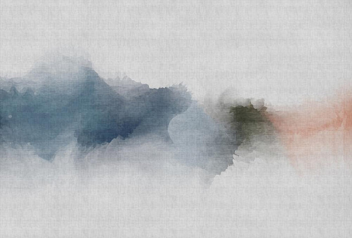 Daydream Cloud  - Blue/Orange - Custom Sized Wallpaper Mural (per m2)